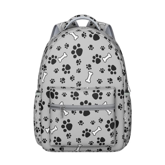 Dogs and Hearts Pattern Backpack with Cute Puppy Illustrations, Suitable for Student and Dog Lovers, Spacious and Comfortable