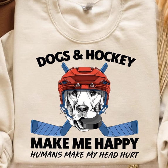 Dogs and Hockey Dog Lover Design TSHIRT All Size S-5XL