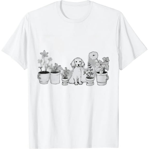 Dogs and Plants, Gardener, For Mom, Plant Lovers. T-Shirt