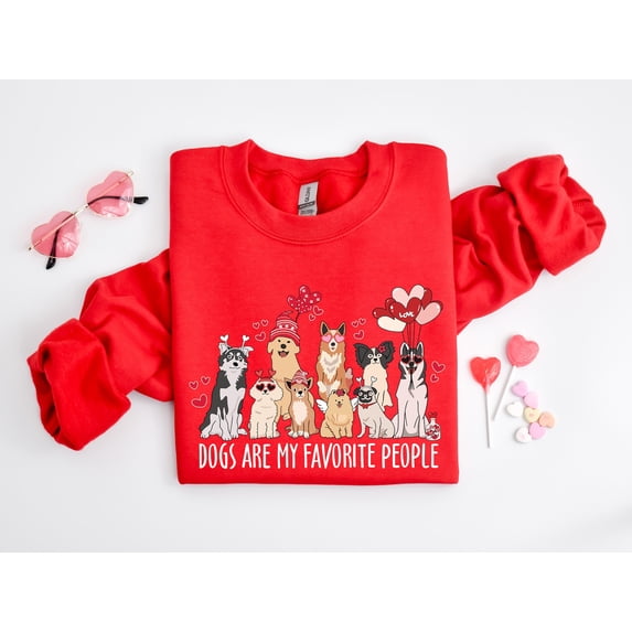 Dogs are my Favorite People Valentine Sweatshirt, Dog Mom Gift, Dog Valentine Sweatshirt, Dog Lover Shirt, Valentines Day Gift For Lover