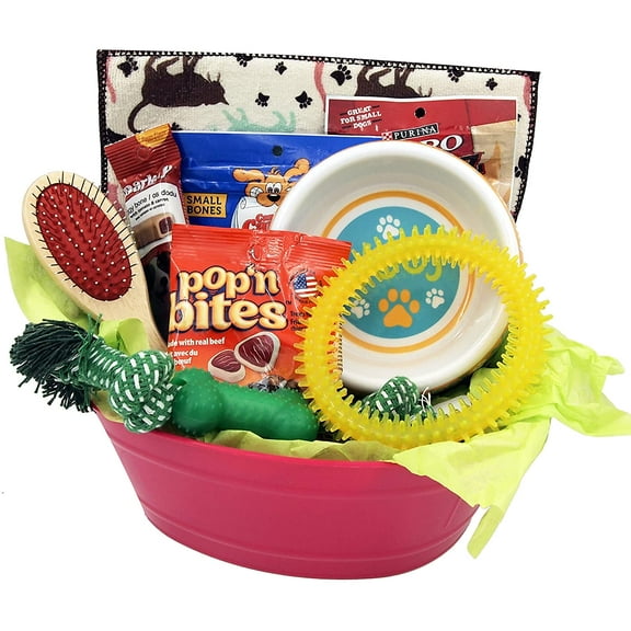 Dogs care Package Puppy Gift Basket Toys Treats Set