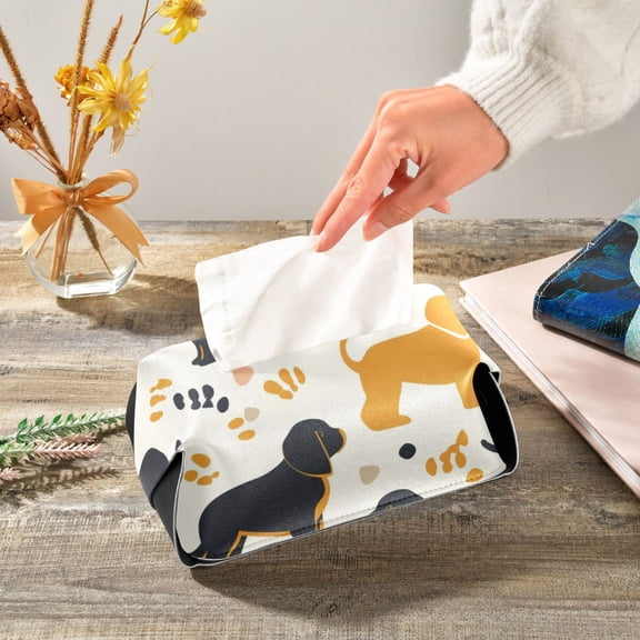 Dogs with Claws Napkin Dispenser Leather Paper Napkins Holders Elegant Modern Fancy for Kitchen Dining Room Table Decor