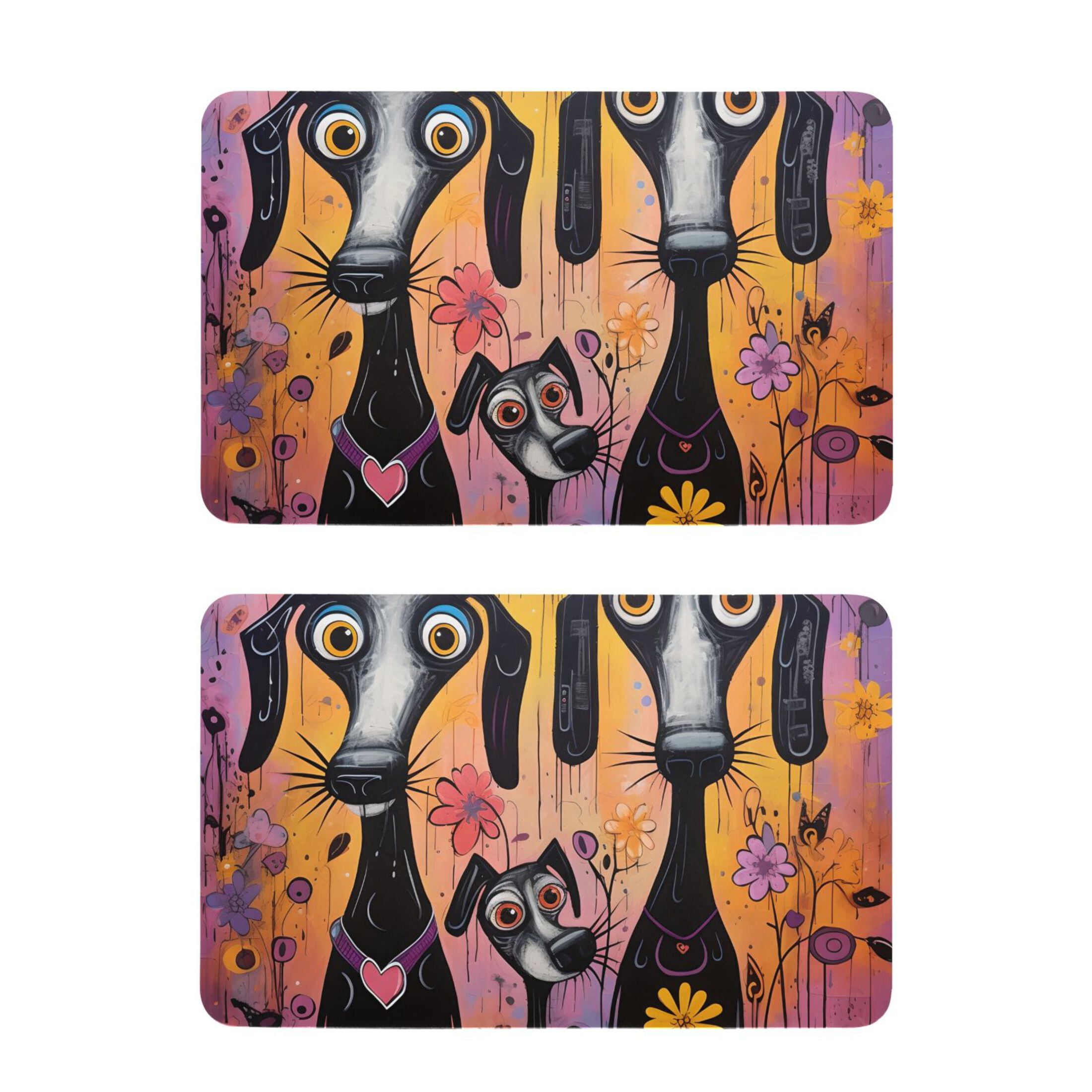 Dogs with Daisy Floral Fridge Sticker Refrigerator