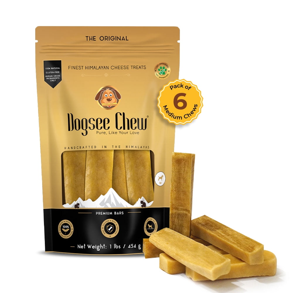Dogsee Chew Edible Himalayan Yak Chews, Hard Dental Dog Treats, Medium