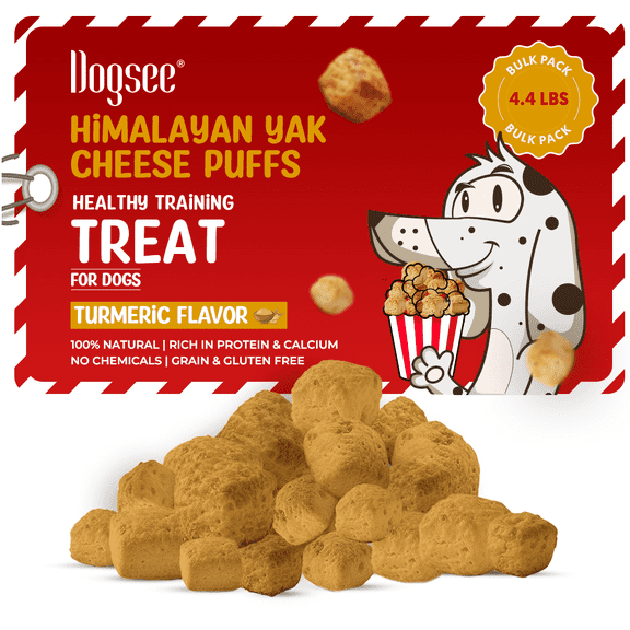Dogsee Himalayan Yak Cheese Dog Chews with Turmeric/Curcumin 2lb (Large - 8 Chews) | Dog Treats Healthy | Hip & Joint Health Support for Dogs | Long Lasting Dental Treats
