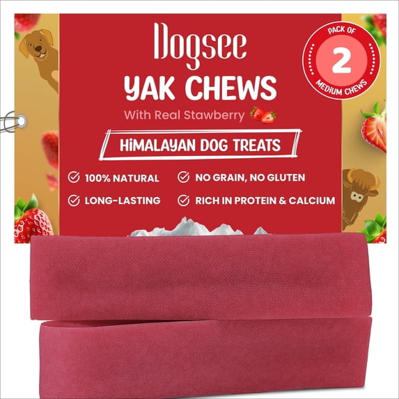 Dogsee Hard Bars - Strawberry (Medium - 2 Chews)