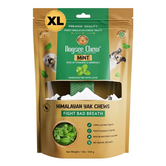 Dogsee Himalayan Yak Chews with Real Mint (Monster- 1 Bar) | Fight Bad Breath | Rich in Protein & Calcium | Long Lasting | for Cleaning Teeth