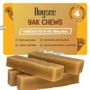 Dogsee Yak Cheese Chews Large Dogs Dental Long Lasting High Protein 1 lb 4 Bars