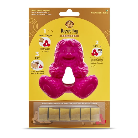 Dogsee Play Treatoy | Long-Lasting Chew with Playable Toy for Dog | Fun & Safe Playtime | Puff and Play Treat Toy | All Breeds