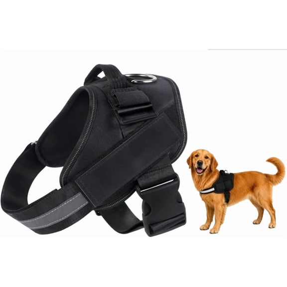 Dogshood No Pull Harness, Dogshood Harness (Black,M) | Breathable Reflective Vest with Handle, No MoreTugging or Choking