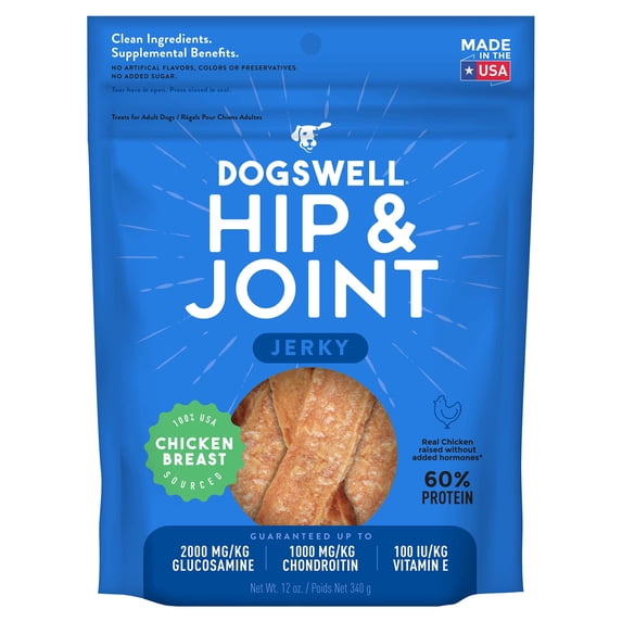 Dogswell 842191 Hip & Joint Chicken Jerky Pet Food, 12 Oz
