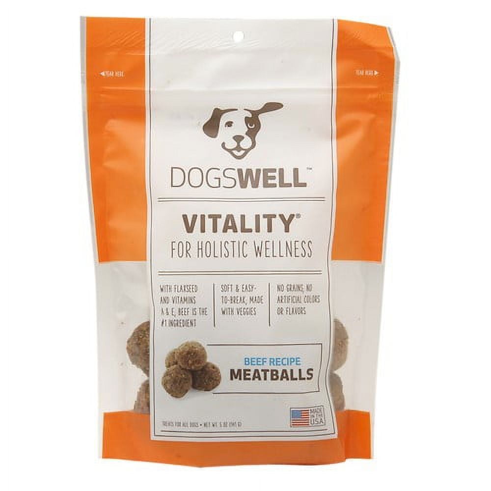 Dogswell Vitality Beef Meatballs Dog Treats, 5 Oz