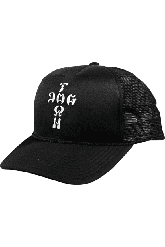 Dogtown Cross Letters Flip Mesh Skate HAT - Adjustable Black