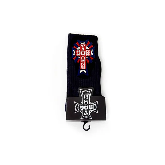 Dogtown Cross Logo Color Crew Socks USA/Black 1 Pair