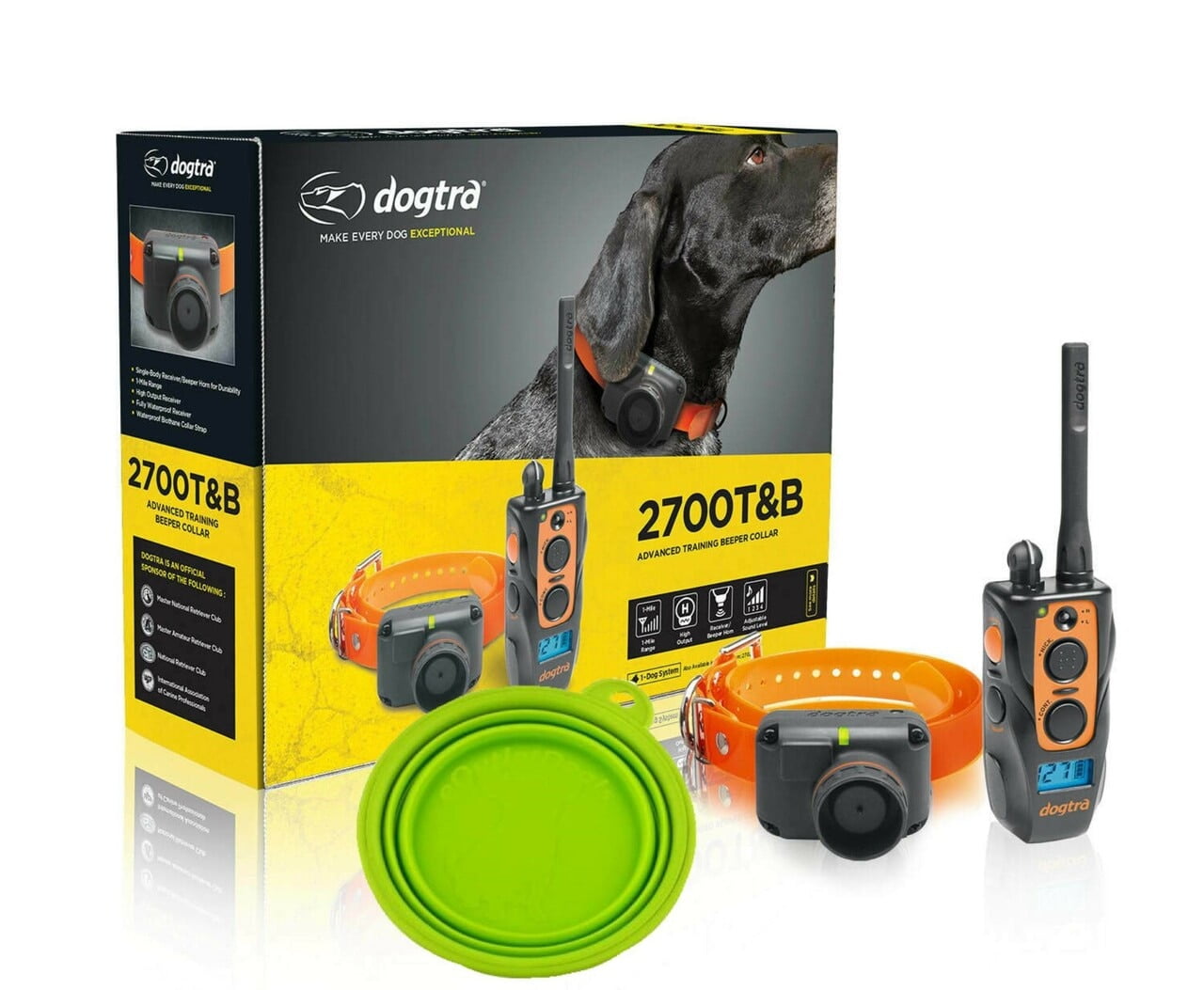 Dogtra 2700T B Long Range 1 Mile 1 2 Dog Training Beeper Remote Dog Training E Collar for Upland Gun Dog Includes eOutletdeals Pet Travel Bowl Walmart