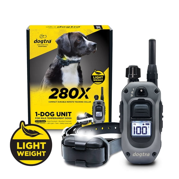 Dogtra 280X E-Collar with Remote - 1/2 Mile Range, Waterproof, LED Light, Dogs 10 lbs