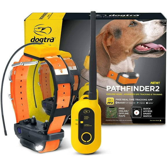 Dogtra Pathfinder 2 GPS Dog Tracker e Collar LED Light No Monthly fees Free App Waterproof Smartwatch Control Satellite Based Real Time Tracking Long Range Multiple Dogs Smartphone Required