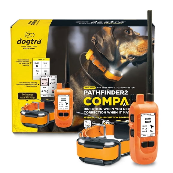 Dogtra Pathfinder2 Compass - Handheld GPS Dog Tracking and Training System, 9-Mile Range, Dogs 35lbs and Up