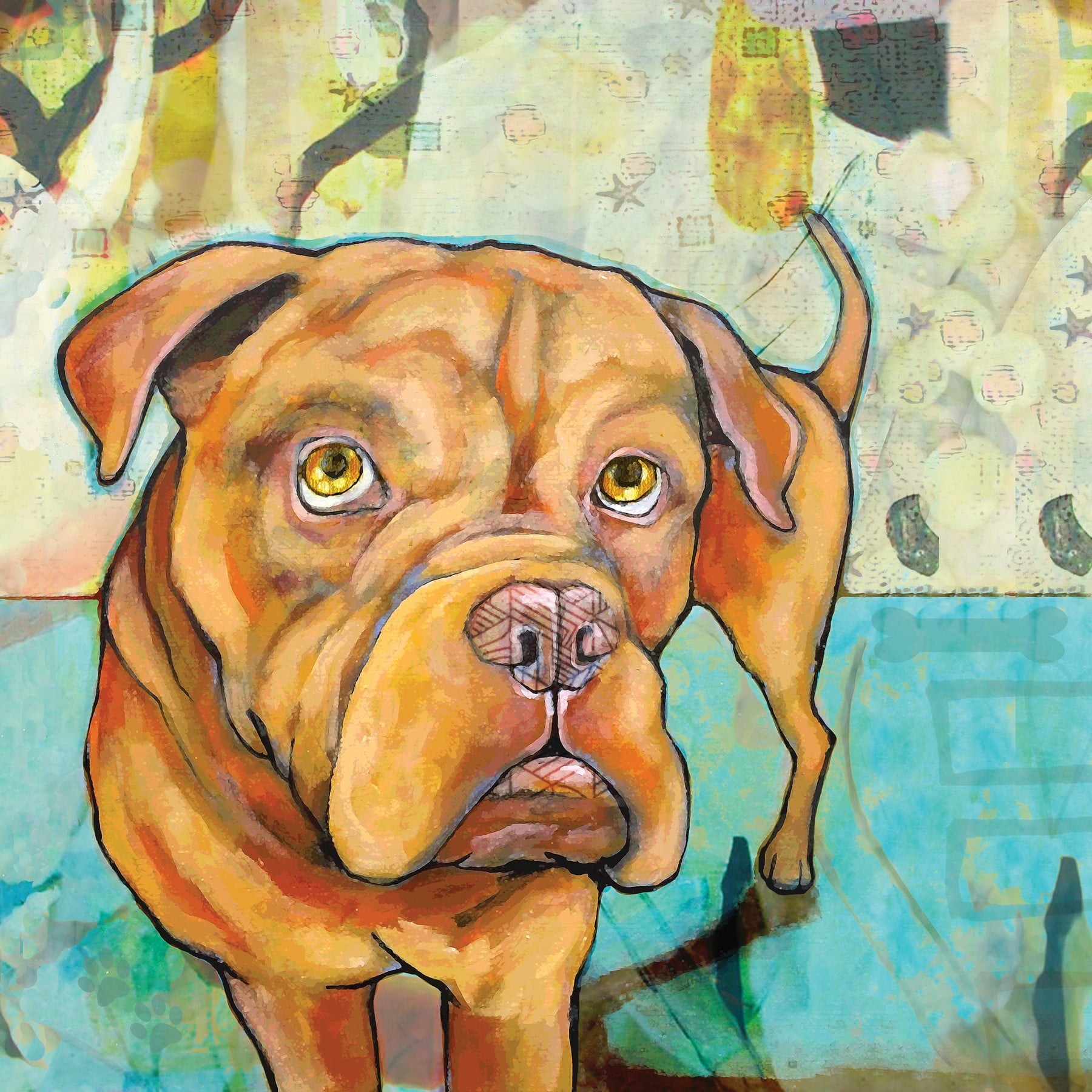 "Dogue De Bordeaux" Painting Print on Wrapped Canvas