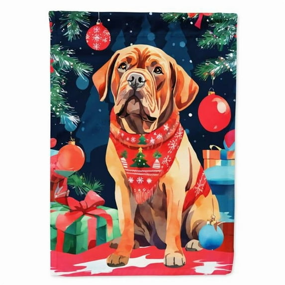Dogue de Bordeaux Christmas House Flag 28 in x 40 in