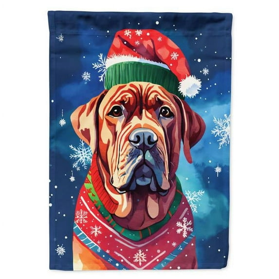 Dogue de Bordeaux Christmas House Flag 28 in x 40 in