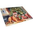 thumbnail image 1 of Dogue de Bordeaux Cozy Christmas Glass Cutting Board Large 12 in x 15 in, 1 of 5