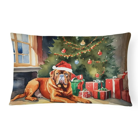 Dogue de Bordeaux Cozy Christmas Throw Pillow DAC2648