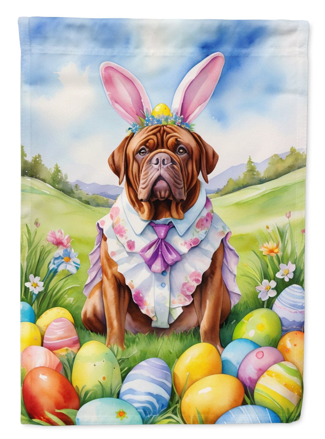 Dogue de Bordeaux Easter Egg Hunt Garden Flag