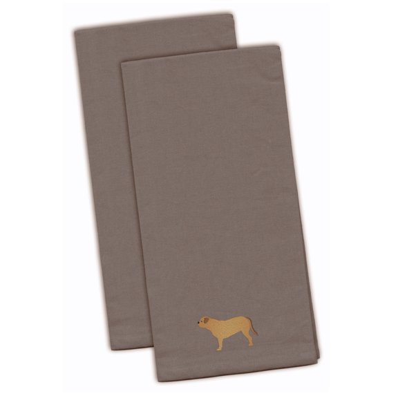 Dogue de Bordeaux Gray Embroidered Towel Set of 2