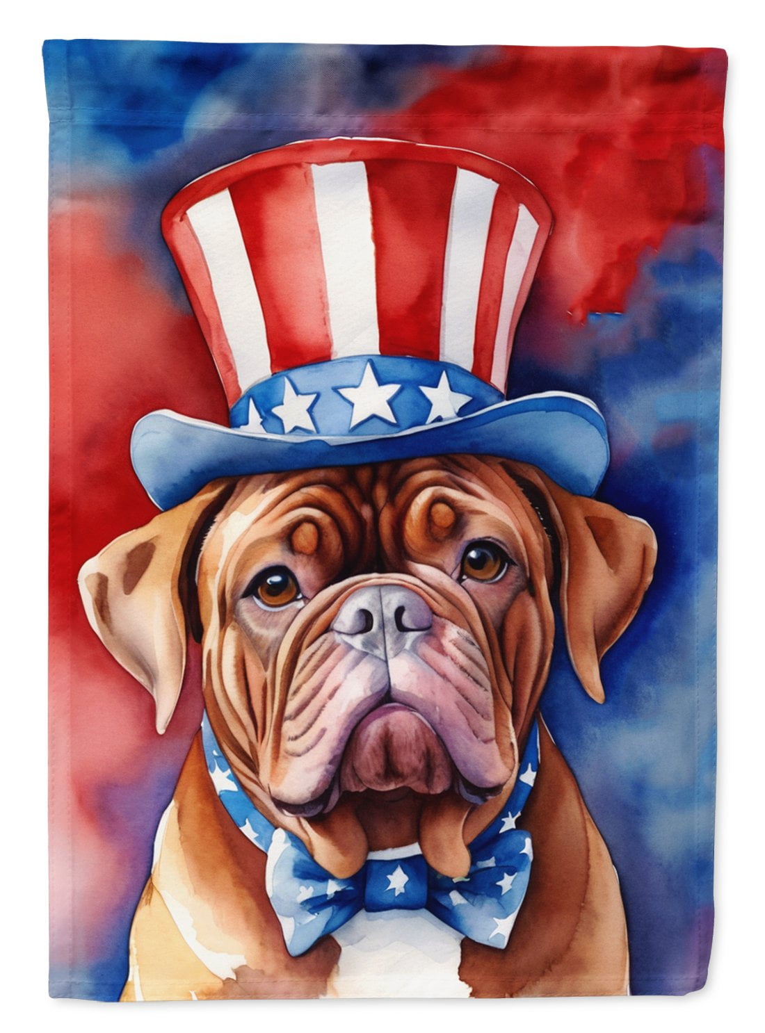 Dogue de Bordeaux Patriotic American House Flag 28 in x 40 in