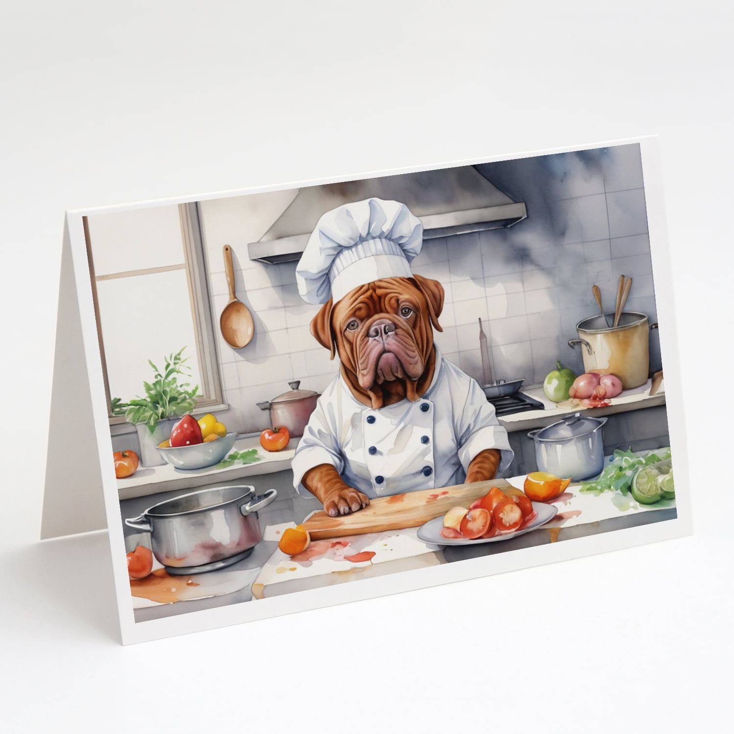 Dogue de Bordeaux The Chef Greeting Cards Pack of 8 7 in x 5 in