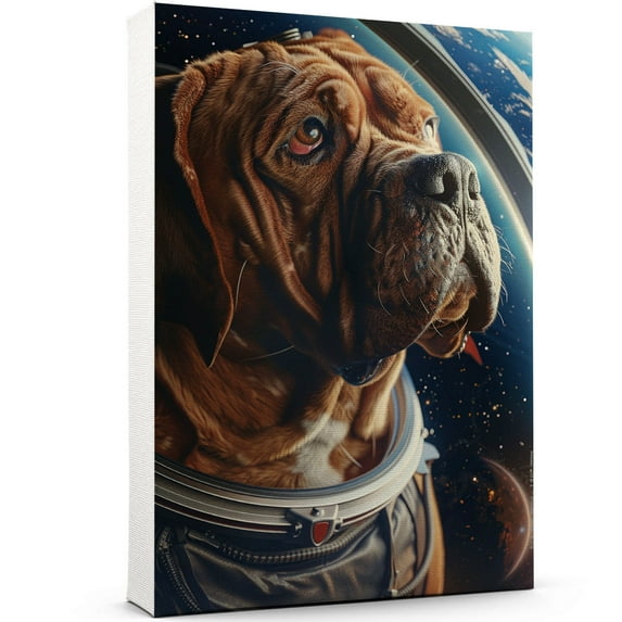 Doguede Bordeaux Dog Wall Decor - Space Wall Decor - Space Wall Art - Funny Dog Wall Art Poster - Cute Dog Home Decor - Dog Themed Gifts