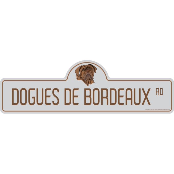 Dogues De Bordeaux Street Sign | Indoor/Outdoor | Dog Lover Funny Home Décor for Garages, Living Rooms, Bedroom, Offices | SignMission personalized gift | 20" Wide