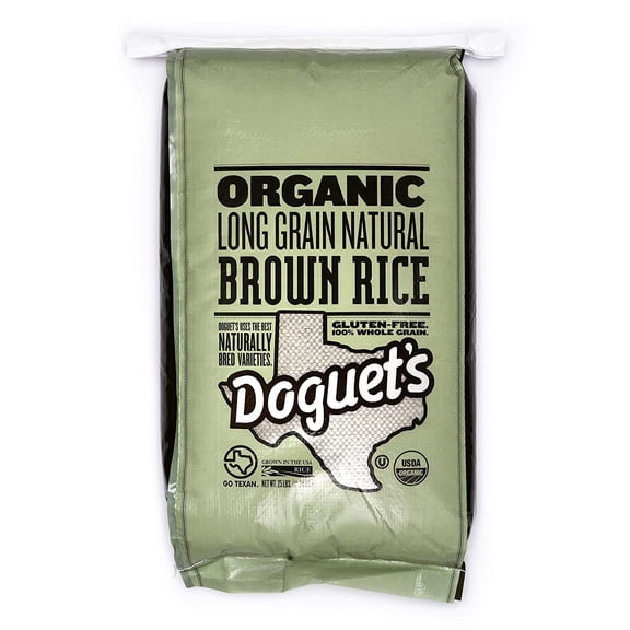 Doguet's Rice Organic Brown Long Grain - Single Bulk Item - 25LB