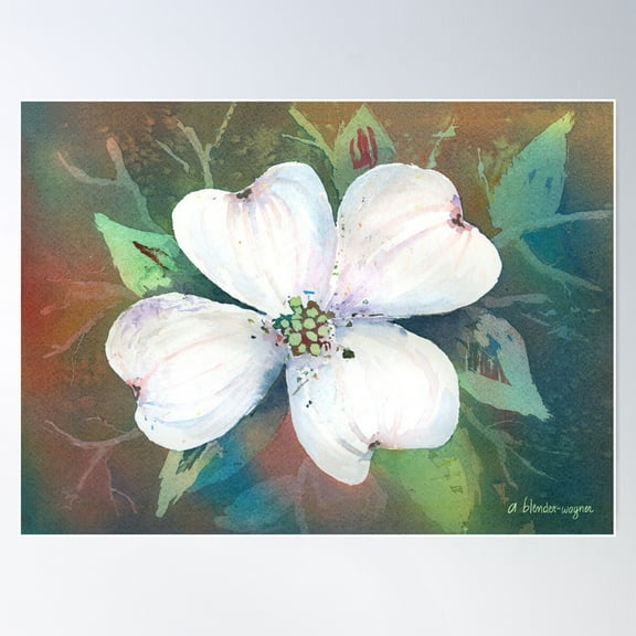 Dogwood Blossom Poster Wall Art, Modern Wall Decor For Living Room Bedroom, 8x12 UNFRAMED