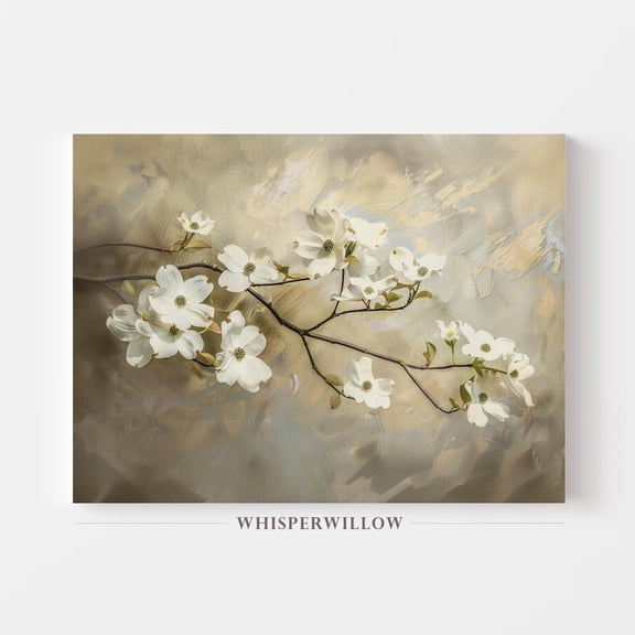 Dogwood Blossom Wall Art, Spring Floral, Neutral Farmhouse Decor, Vintage And Elegant White Botanical Decor Home Decor, 8x12 UNFRAMED