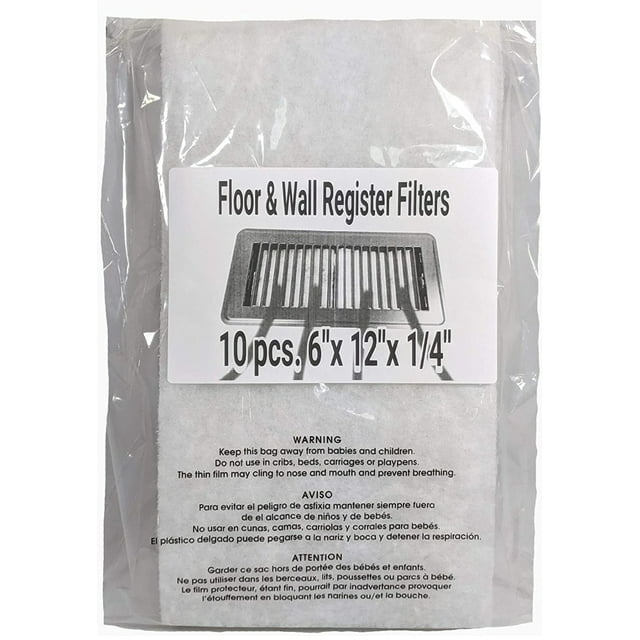 Dogwood Boutique Floor Heat & Air Register Filter 10 Pcs. 6''x 12''x1/4