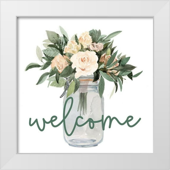 Dogwood Portfolio 12x12 White Modern Wood Framed Museum Art Print Titled - Welcome Flowers