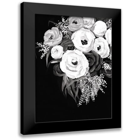 Dogwood Portfolio 12x14 Black Modern Framed Museum Art Print Titled - Black and White Floral