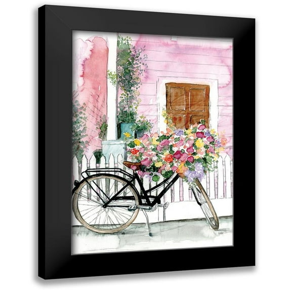 Dogwood Portfolio 14x18 Black Modern Framed Museum Art Print Titled - Spring Bike Ride
