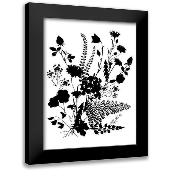 Dogwood Portfolio 15x18 Black Modern Framed Museum Art Print Titled - Inked Flowers