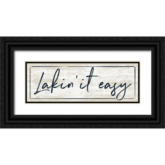 Dogwood Portfolio 18x9 Black Ornate Wood Framed with Double Matting Museum Art Print Titled - Lakin It Easy