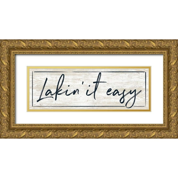 Dogwood Portfolio 24x11 Gold Ornate Wood Framed with Double Matting Museum Art Print Titled - Lakin It Easy