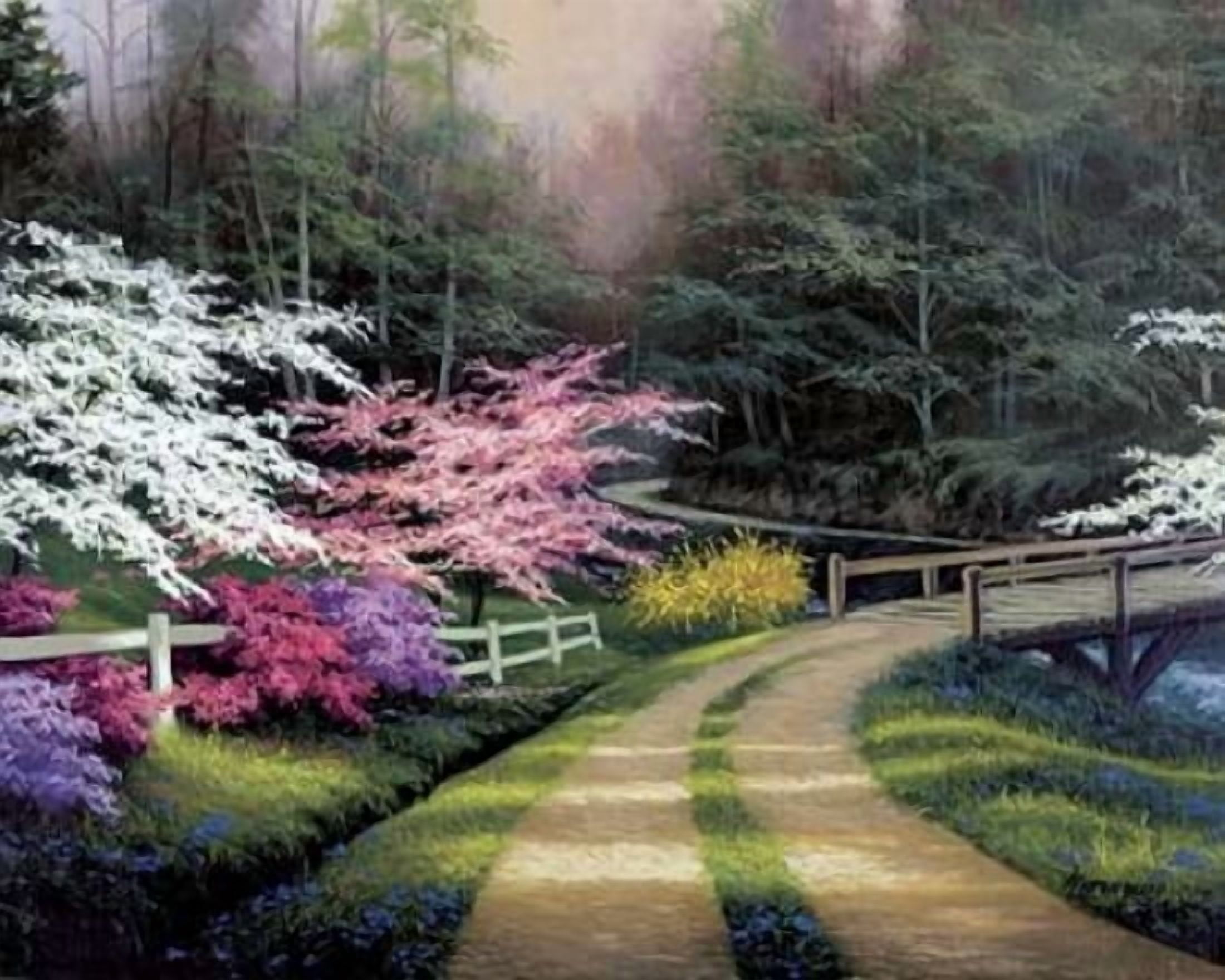 Dogwood Road Canvas Art - Egidio Antonaccio (24 x 30)