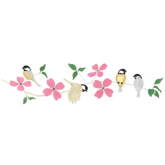 Dogwood with Birds Wall Stencil SKU #1284 by Designer Stencils