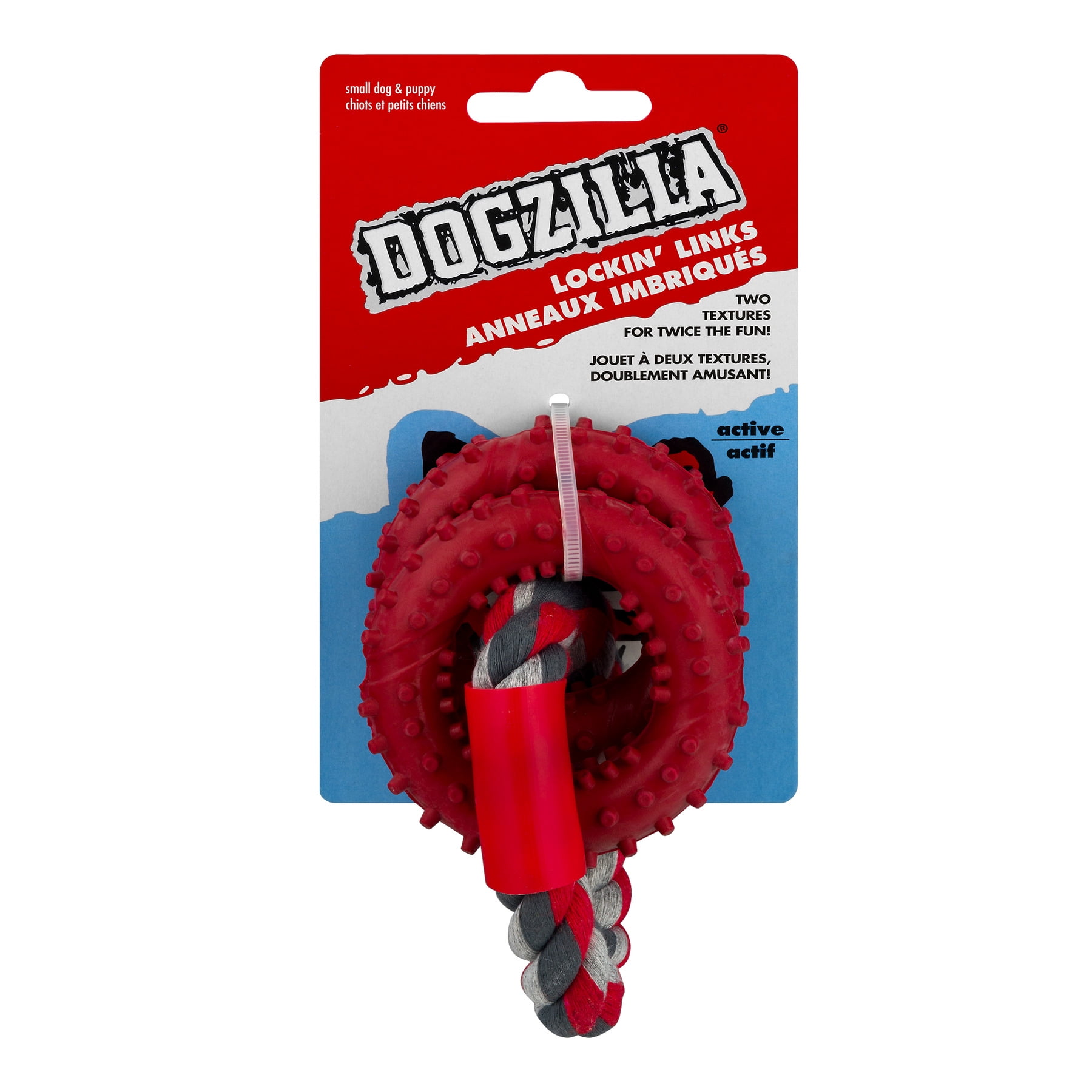 Dogzilla Lockin' Links Puppy & Small Dog Ring Toy, Red - Walmart.com