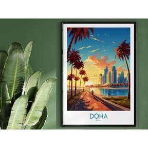 Doha Print Art Print Travel Poster Home Gift Birthday present Wedding anniversary Wall Dco
