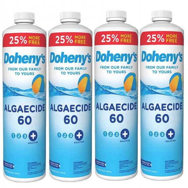Doheny's Algaecide 60 Pool Water Treatment Liquid 4 x 40 oz. Bottles