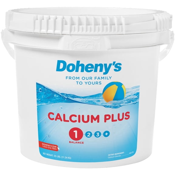 Doheny's Calcium Plus Hardness Increaser for Swimming Pools, Pro-Grade Granular Calcium Chloride, Prevents Corrosion & Staining, 25 lb