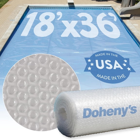 Doheny's Clear-Tek Micro Bubble Solar Pool Cover for Inground Swimming Pools | Increase Solar Energy Absorption, Retain Heat, Reduce Evaporation, Reduce Heat Loss & Save, 18x36 ft Clear 3200